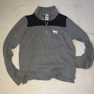 PINK grey and black quarter zip